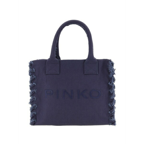 ピンコ レディース トートバッグ バッグ Frayed lettering medium tote bag Blue｜asty