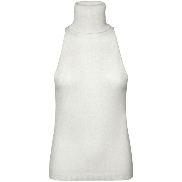 カシミヤ はたご屋 優しいこと レディース 編み物\u0026プルオーバー アウター Turtleneck sleeveless top White