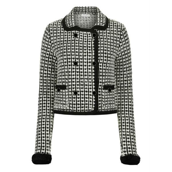 ニナリッチ レディース 上衣＆上衣 アウター Tweed-effect double-breasted jacket Black