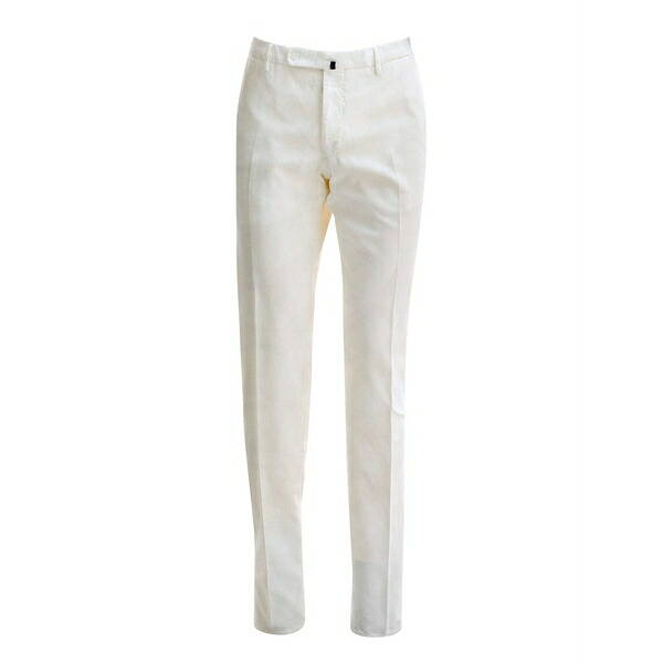 インコテックス メンズ カジュアルパンツ ボトムス Flat-front trousers White|asty