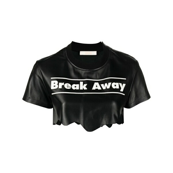 シーナ レディース ティーシャツ トップス Break away leather crop top Black