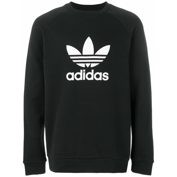 アディダス メンズ パーカー・スウェットシャツ アウター Adidas originals logo print sweatshirt Black