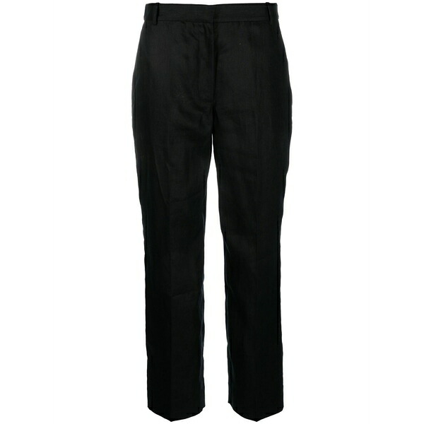 カルバンクライン レディース 心地好いズボン下 ボトムス Linen cropped trousers Black