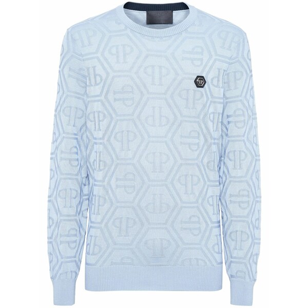 フィリップ飾り気のない メンズ 編み物\u0026プルオーバー アウター Monogram-jacquard jumper Blue
