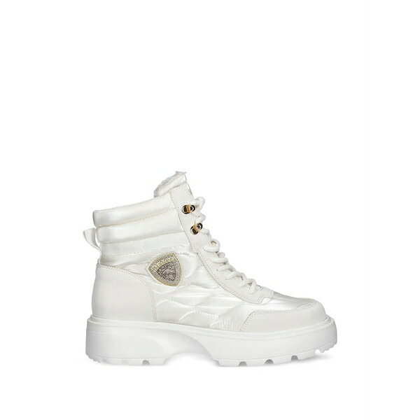 ブラウアー レディース ブーツ シューズ Quilted lace-up boots White