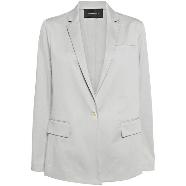 ファビアナ フィリッピ レディース 上衣＆上衣 アウター Notched-lapels single-breasted blazer  Grey