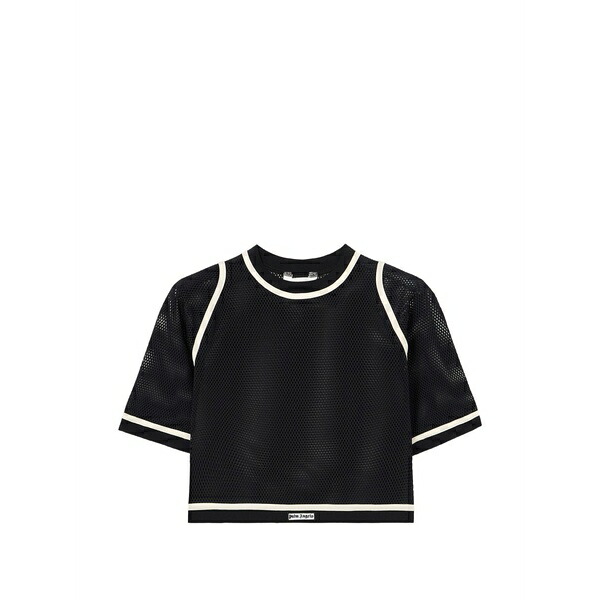 パーム・エンジェルス レディース プルオーバー トップス Logo-detail cropped t-shirt Black