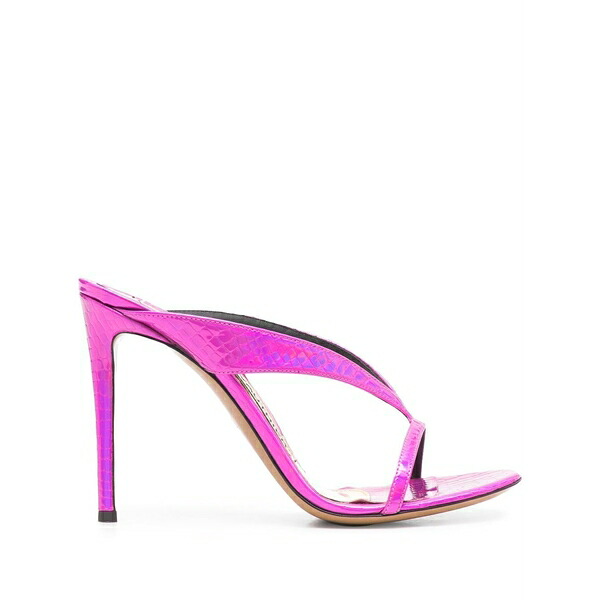 アレクサンドル・ボーティエ レディース サンダル シューズ Strappy crocodile-effect 110粍 sandals Pink