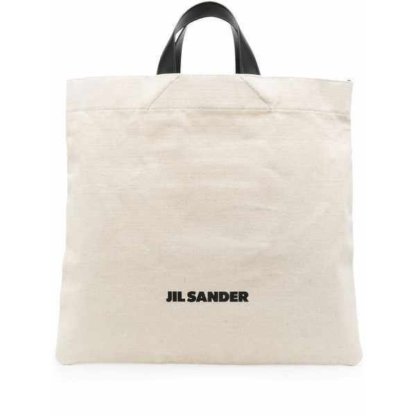 ジル・サンダー メンズ トートバッグ 御徒面子 Logo-print tote bag  Neutrals