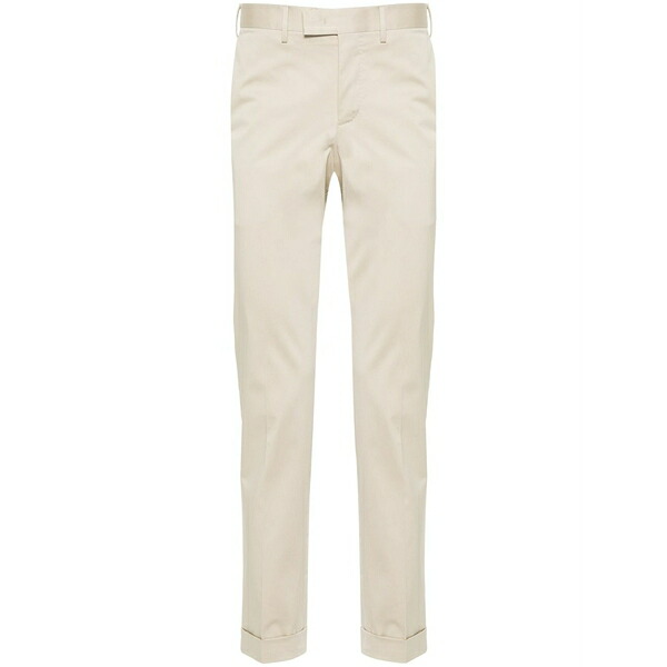 PTトリノ メンズ 心地好いズボン下 ボトムス Pressed-crease slim-fit tailored trousers Neutrals