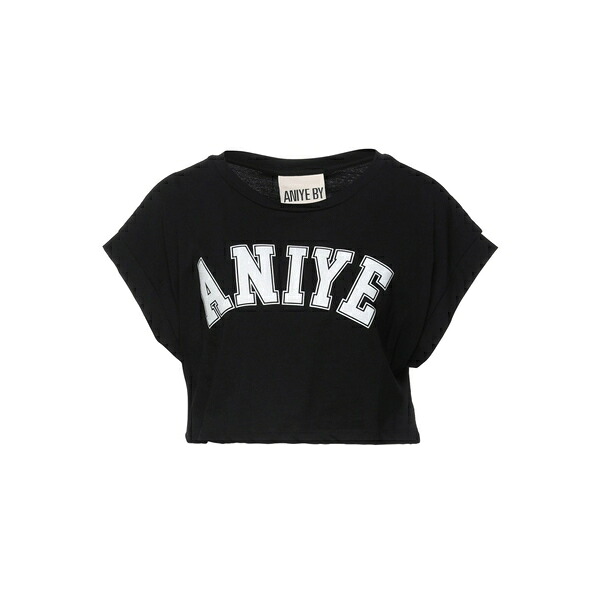 【送料無料】 アニエバイ レディース Tシャツ トップス T-shirts Black｜asty