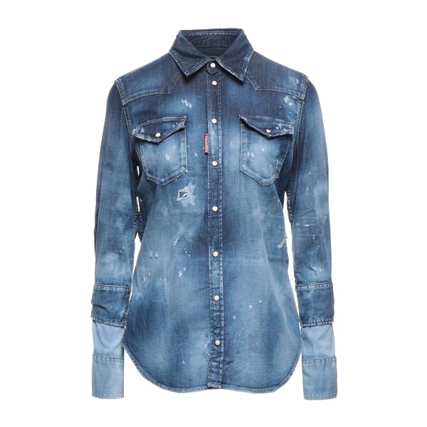 【貨物輸送無料】 ディースクエアード レディース プルオーバー トップス Denim shirts Blue