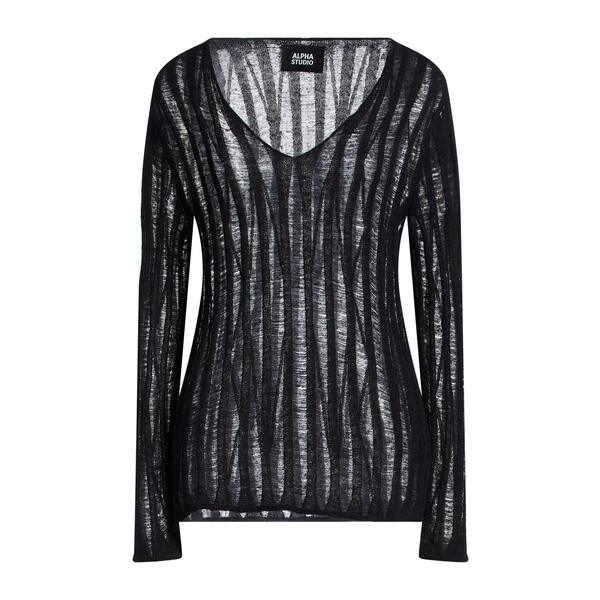 【送料無料】 アルファス テューディオ レディース ニット&セーター アウター Sweaters Black｜asty