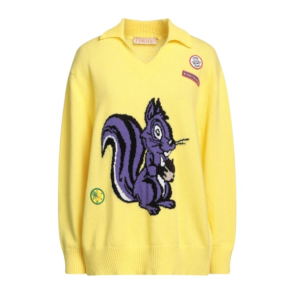【貨物輸送無料】 コルミオ レディース 編み物\u0026スウェーター アウター Sweaters Yellow