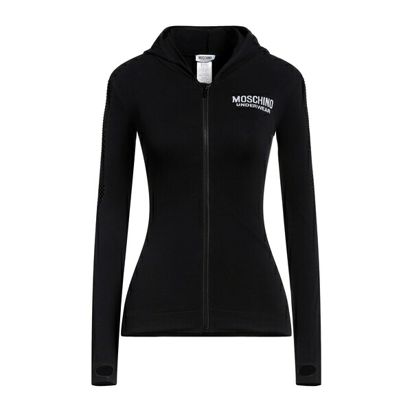 【貨物輸送無料】 モスキーノ レディース パーカー・スウェットシャツ アウター Sweatshirts Black