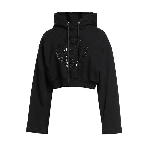 【貨物輸送無料】 ヴェルサーチ レディース パーカー・スウェットシャツ アウター Sweatshirts Black