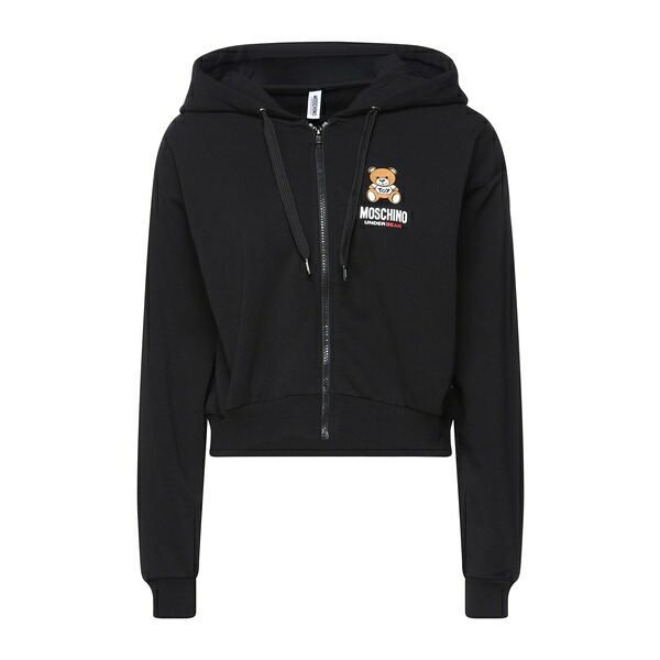 【貨物輸送無料】 モスキーノ レディース パーカー・スウェットシャツ アウター Sweatshirts Black