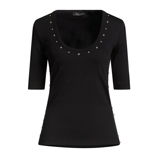 【貨物輸送無料】 ファビアナ フィリッピ レディース ティーシャツ トップス T-shirts Black