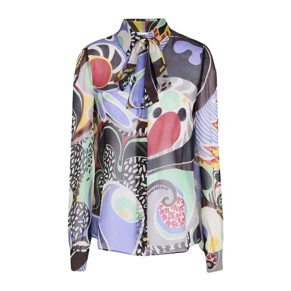 【送料無料】 モスキーノ レディース シャツ トップス Shirts Blue|asty