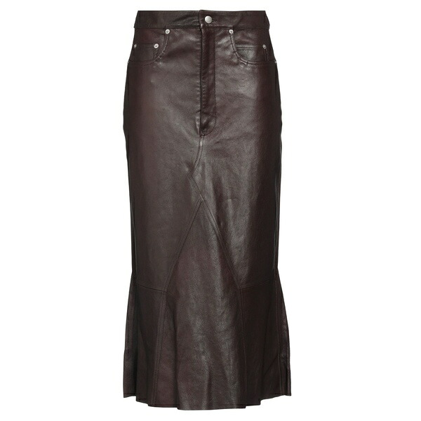 【貨物輸送無料】 リックオウエンス レディース スコート ボトムス Midi skirts Brown