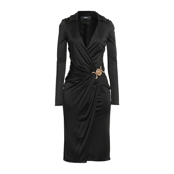 【送料無料】 ヴェルサーチ レディース ワンピース トップス Midi dresses Black|asty