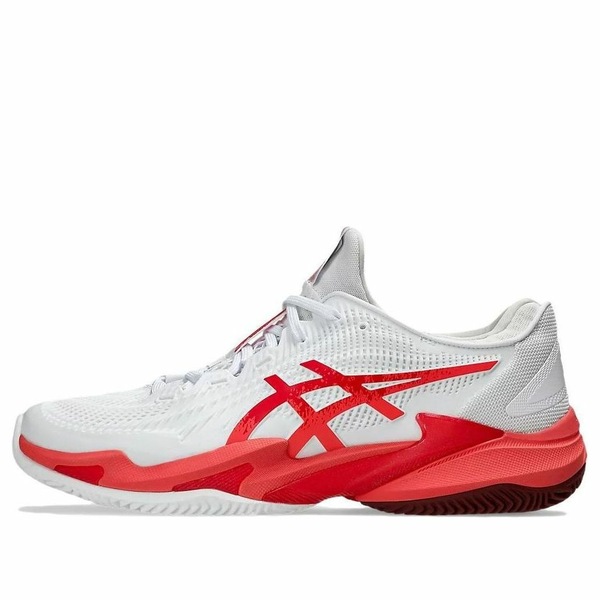 ASICS アシックス メンズ スニーカー  【ASICS Court FF 3 Novak Clay \u0027White Electric Red\u0027 1041A521-966】  大いさ US_7(25.0糎)