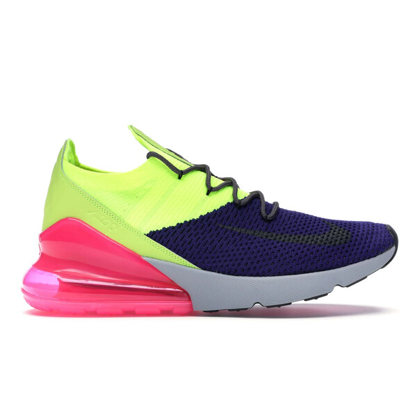 Nike ナイキ メンズ スニーカー 【Nike Air Max 270 Flyknit Regency Purple Volt】 サイズ US_10.5(28.5cm) Regency Purple/Volt-Pink Blast-Thunder Grey｜asty 66,990円