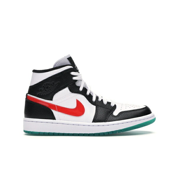 Jordan ジョーダン レディース スニーカー  【Jordan 1 Mid Alternate Swooshes Red Yellow (Women\u0027s)】  大きさ US_5(22.0糎) Black/University Red-White-Lucid Green
