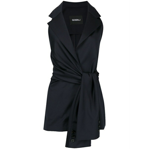 ゴエンジェイ レディース 上衣＆上衣 アウター Knotted-detail sleeveless blazer Blue