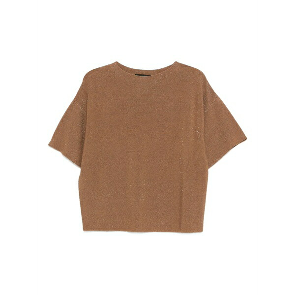 ファビアナ フィリッピ レディース プルオーバー トップス Round-neck t-shirt Brown