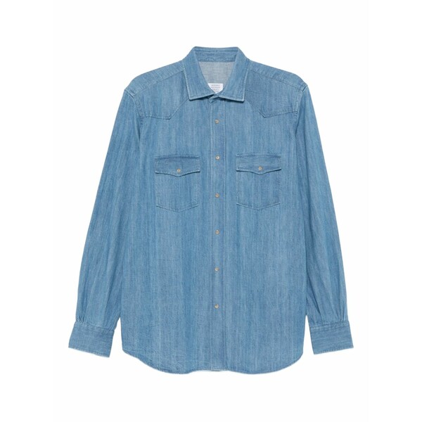 マッザレッリ メンズ シャツ トップス Double-pocket denim shirt Blue