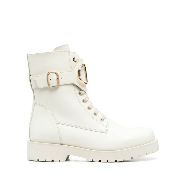ツイン仕かける レディース ブーツ シューズ Ankle-length leather boots White 靴-レディース靴