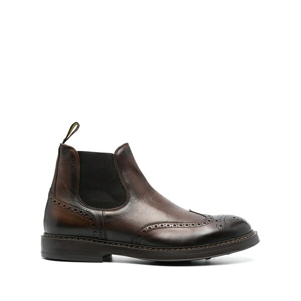 ドンカルズ メンズ ブーツ シューズ Perforated leather ankle boots Brown