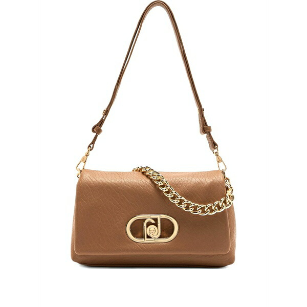 リュージョー レディース ショルダーバッグ 御徒面子 Medium lapuffy logo-plaque chain-strap shoulder bag Brown