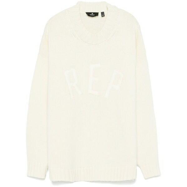 リプレゼント メンズ ニット&セーター アウター Logo-lettering sweater White｜asty