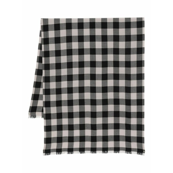 リックオウエンス メンズ えり巻き・袈裟・えり巻き 付属物 Checked wool scarf Black