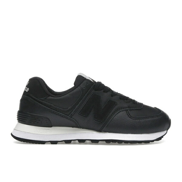 New Balance ニュー平衡にする レディース スニーカー  【New Balance 574 Black Leather White (Women\u0027s)】  大きさ US_6.5(23.5糎) Black/White