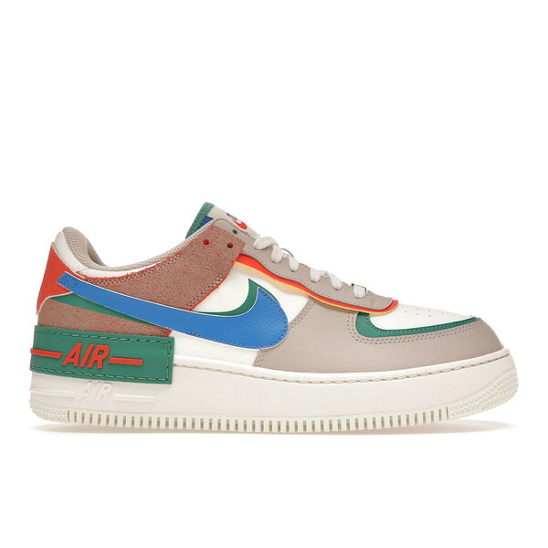 Nike ナイキ レディース スニーカー 【Nike Air Force 1 Low Shadow Sail Signal Blue Green (Women's)】 サイズ US_9(26.0cm) Sail/Signal Blue/Green Noise/Cream｜asty