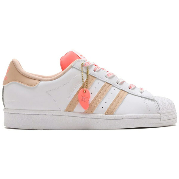 adidas アディダス レディース スニーカー 【adidas Superstar Cloud White Halo Blush Acid Red (Women's)】 サイズ US_5.5(22.5cm) Cloud White/Halo Blush/Acid Red|asty