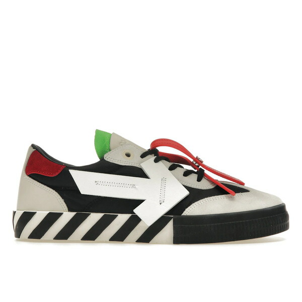 OFF-WHITE 象牙色 メンズ スニーカー  【OFF-WHITE Floating Arrow Vulcanized Low Black Green Red】  大きさ US_12(30.0珊) Black/Bright Green/Red