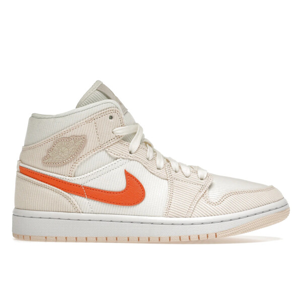 Jordan ジョーダン レディース スニーカー  【Jordan 1 Mid SE Corduroy Sail】  大きさ US_5.5(22.5糎) Sail/Orange Quartz-White-Orange