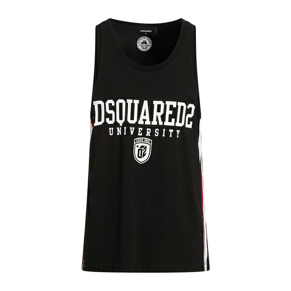 【送料無料】 ディースクエアード メンズ Tシャツ トップス Tank tops Black｜asty