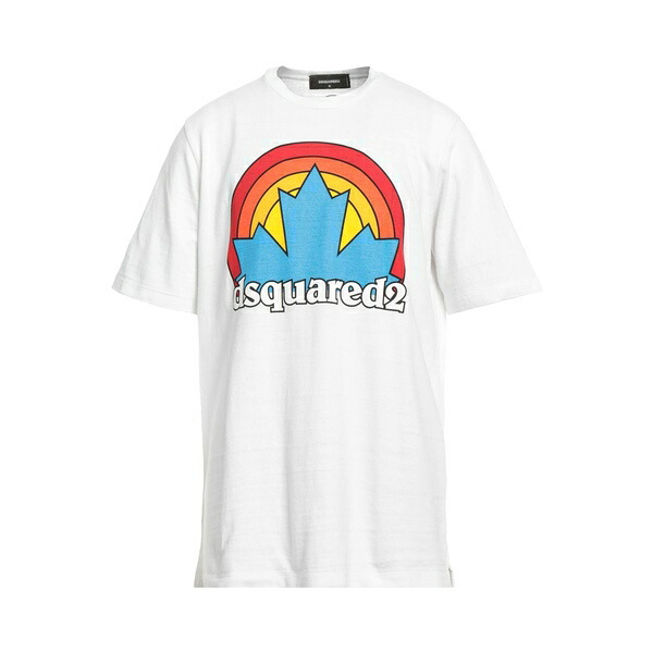 【送料無料】 ディースクエアード メンズ Tシャツ トップス T-shirts White|asty