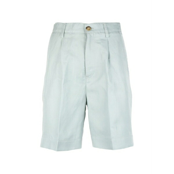 羊毛 金持ち レディース 心地好いズボン下 ボトムス Pleated tailored shorts Blue