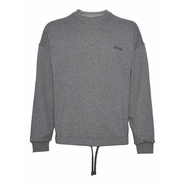 ゼニア メンズ パーカー・スウェットシャツ アウター Logo sweatshirt Grey
