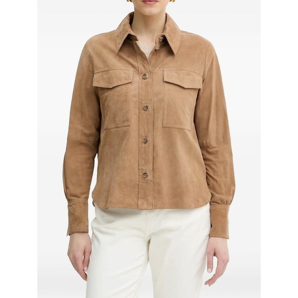 マレーラ レディース 上衣＆上衣 アウター Suede button-up jacket Brown