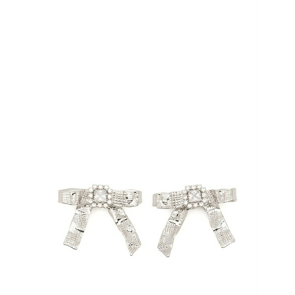 シュシュ/トング レディース ピアス＆イヤリング アクセサリー X yvmin foil ribbon embellished earrings Silver｜asty