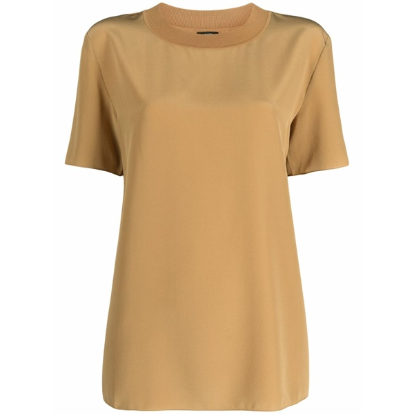 ジョセフ レディース プルオーバー トップス Silk-crepe t-shirt Brown