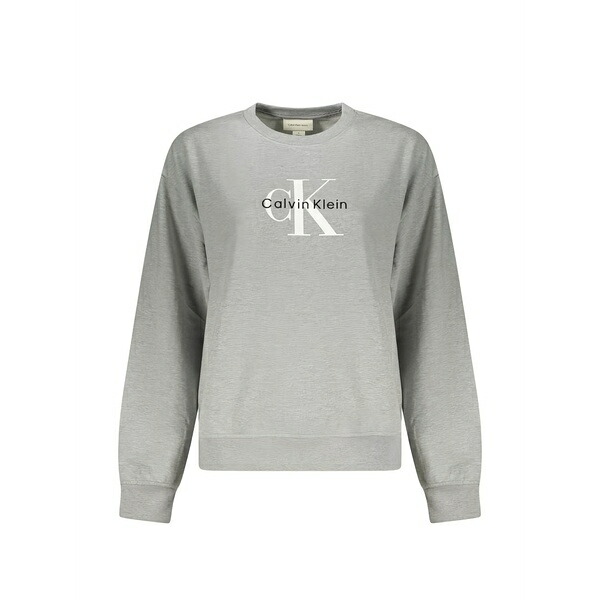 カルバンクライン レディース 編み物\u0026ティーシャツ アウター Logo-print jersey sweater Grey
