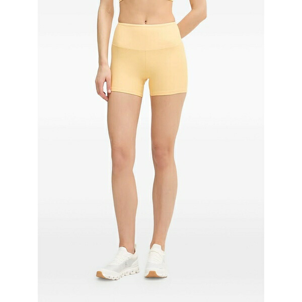 カサル レディース 心地好いズボン下 ボトムス Logo-print high-waisted shorts Yellow